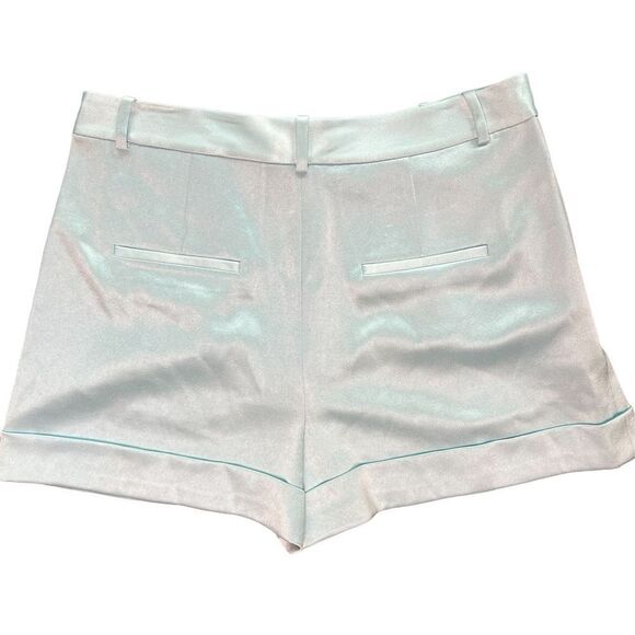 Alice + Olivia Powder Blue Conry Pleated Cuff Short NWT Size 12 - Picture 4 of 6